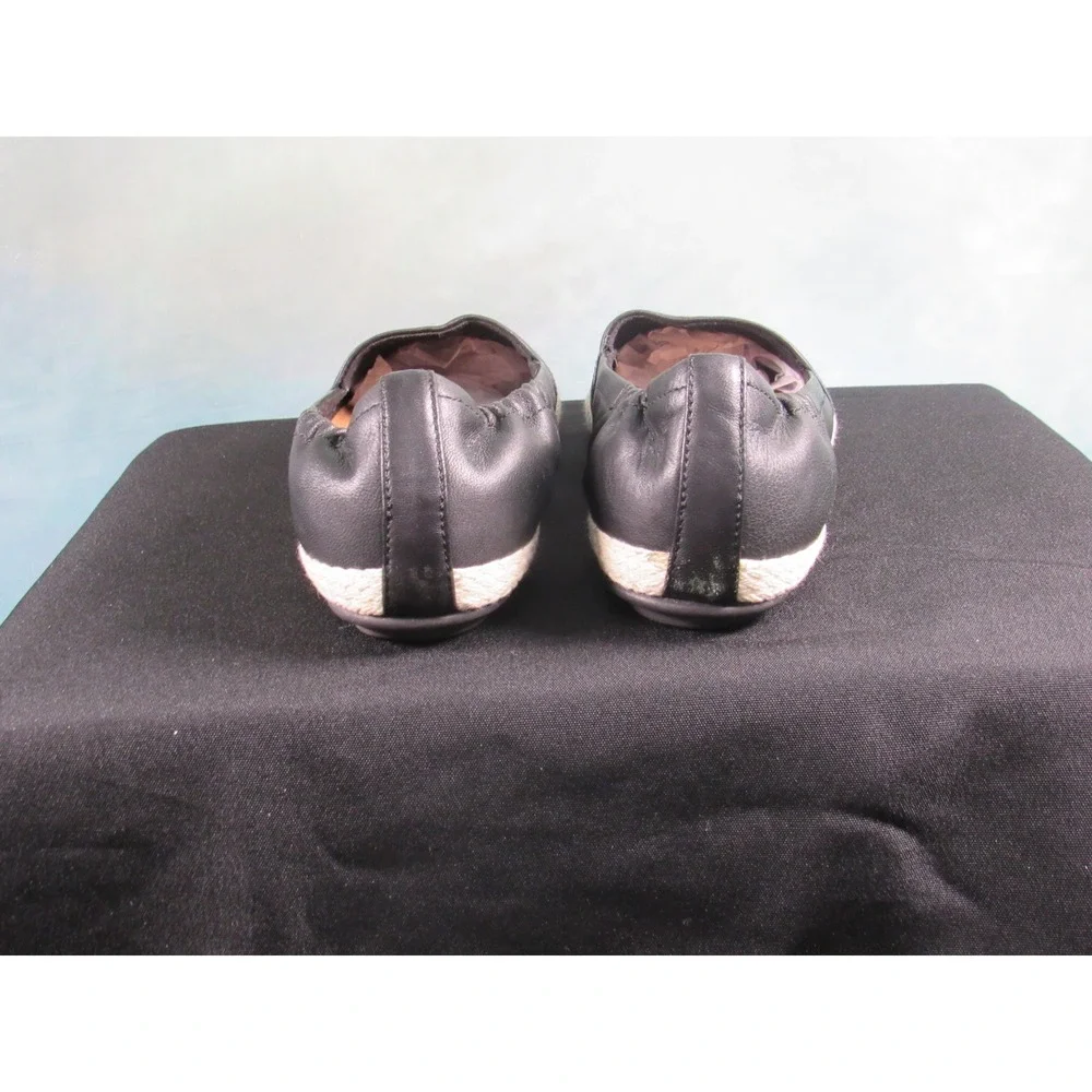 FitFlop Siren Women Black Leather Espadrille Flats Dynamicush Size 6.5 US